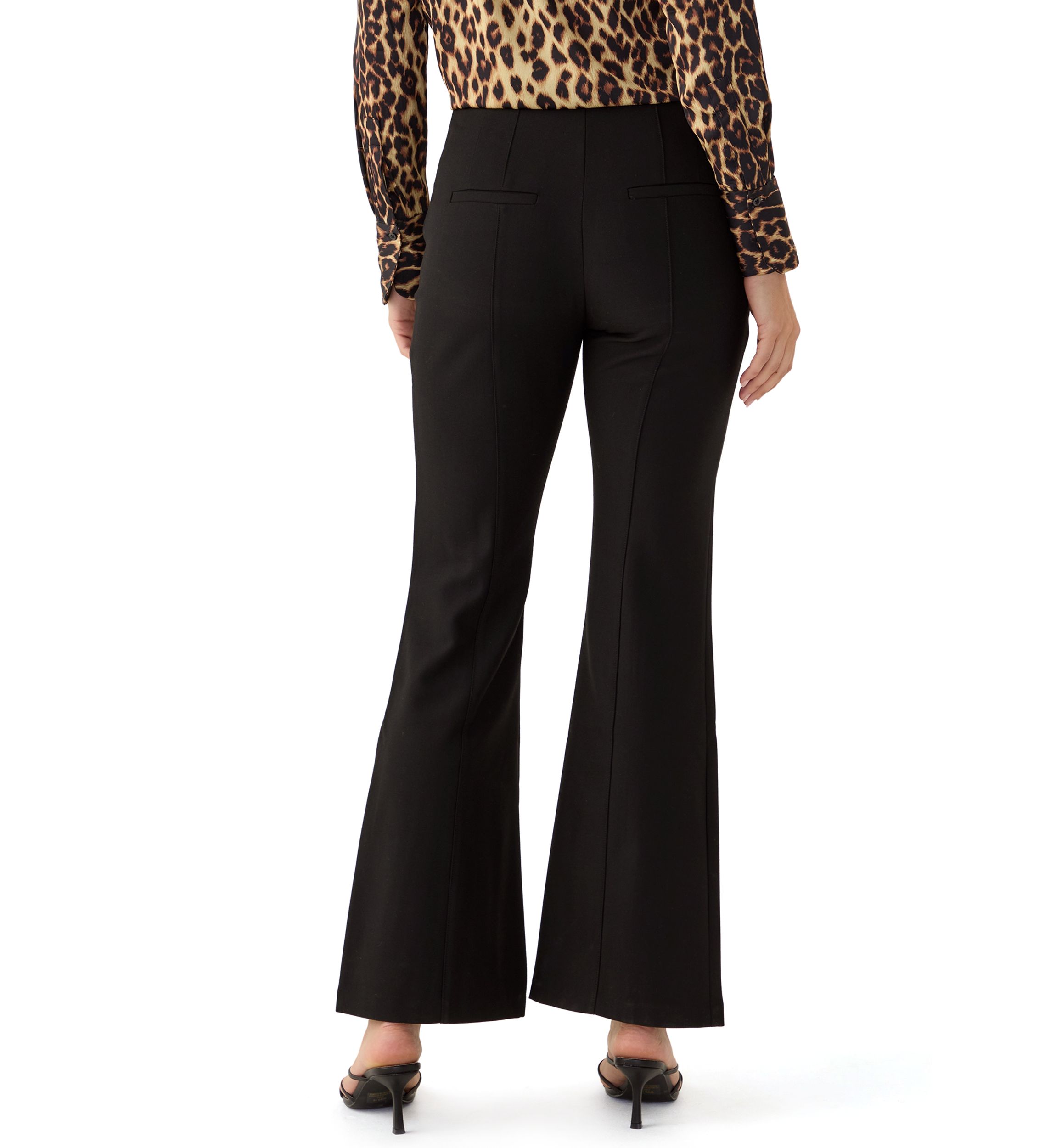 Womens High Waisted Flare Leg Pants with Front Pocket