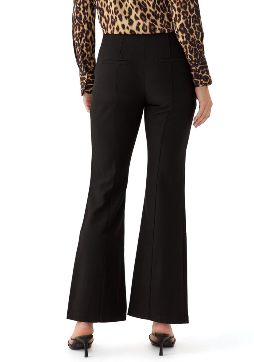 Womens High Waisted Flare Leg Pants with Front Pocket