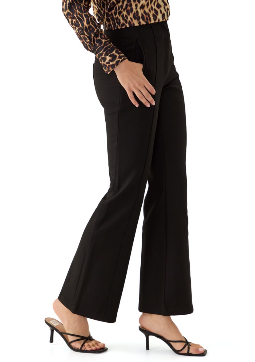 Womens High Waisted Flare Leg Pants with Front Pocket