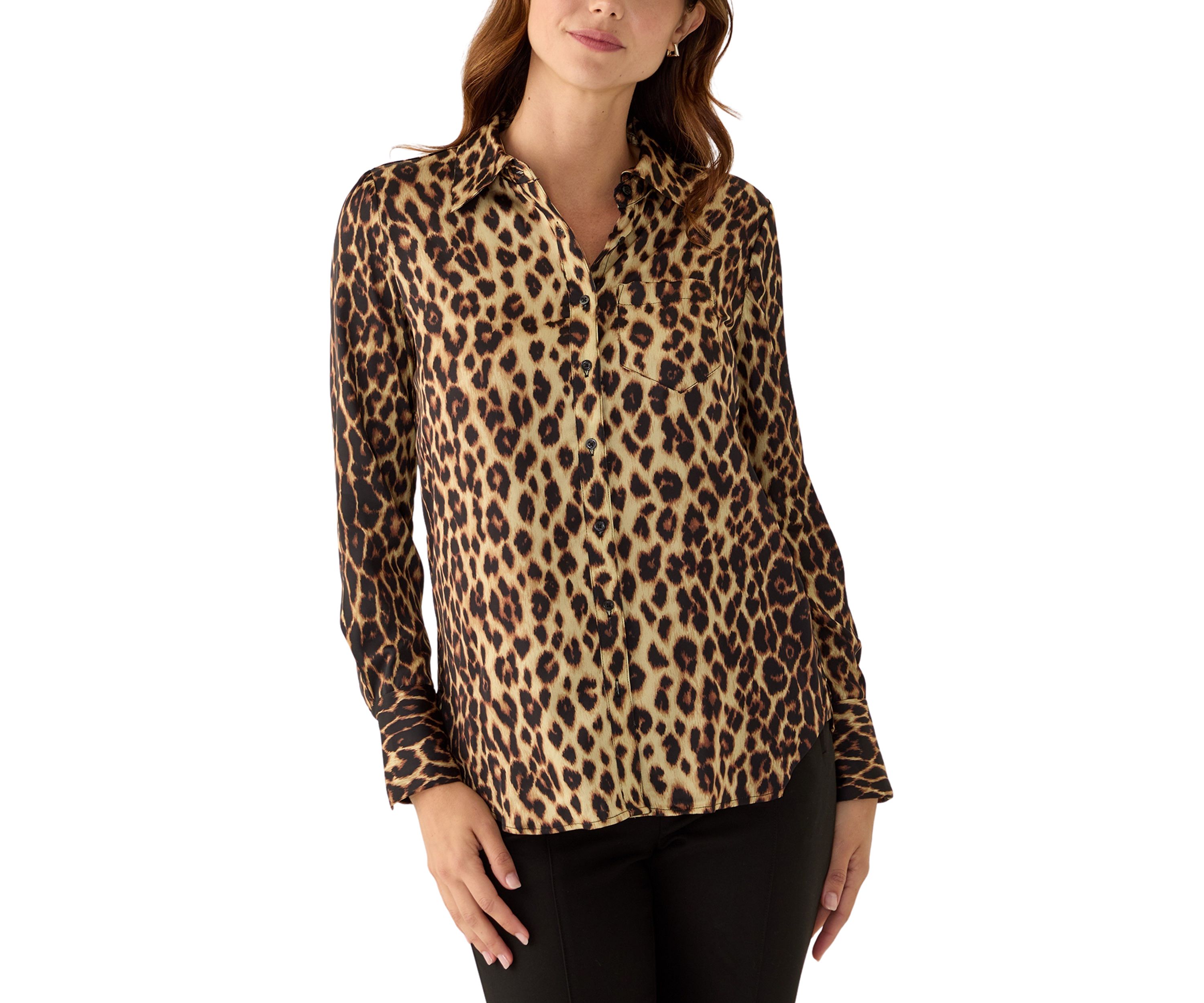 Womens Long Sleeve Collared Button Down Shirt