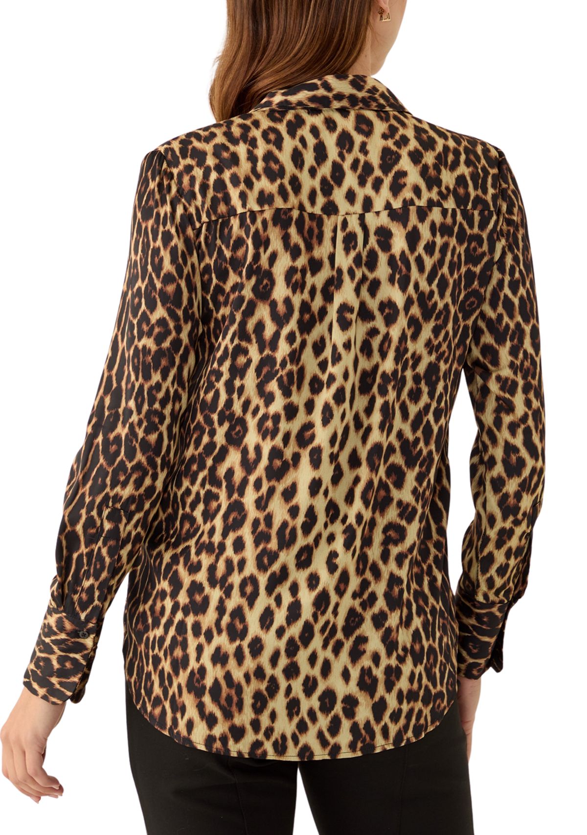 Womens Long Sleeve Collared Button Down Shirt