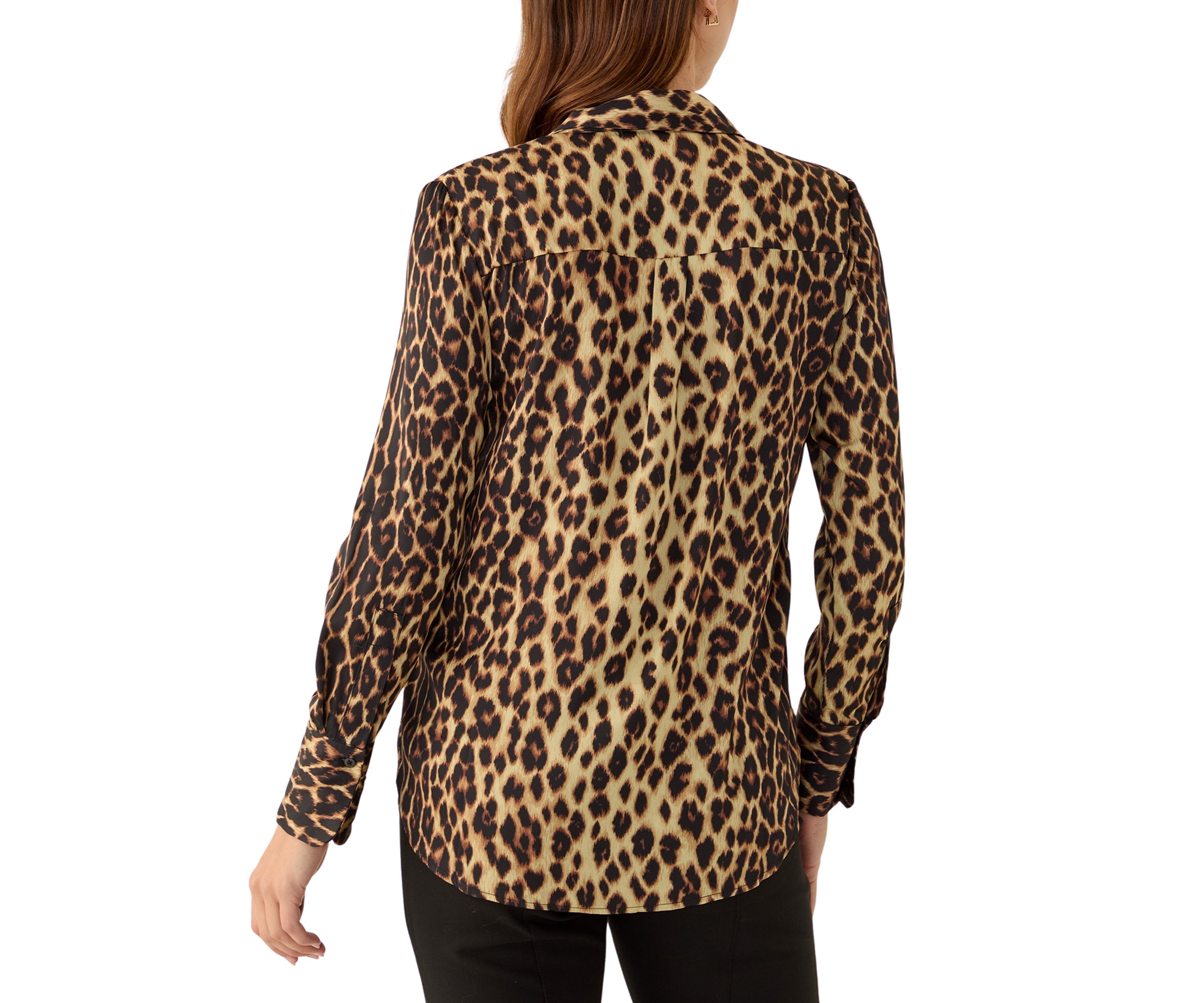 Womens Long Sleeve Collared Button Down Shirt