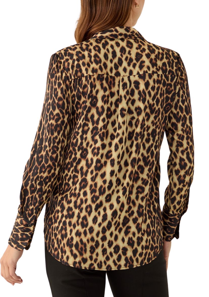 Womens Long Sleeve Collared Button Down Shirt