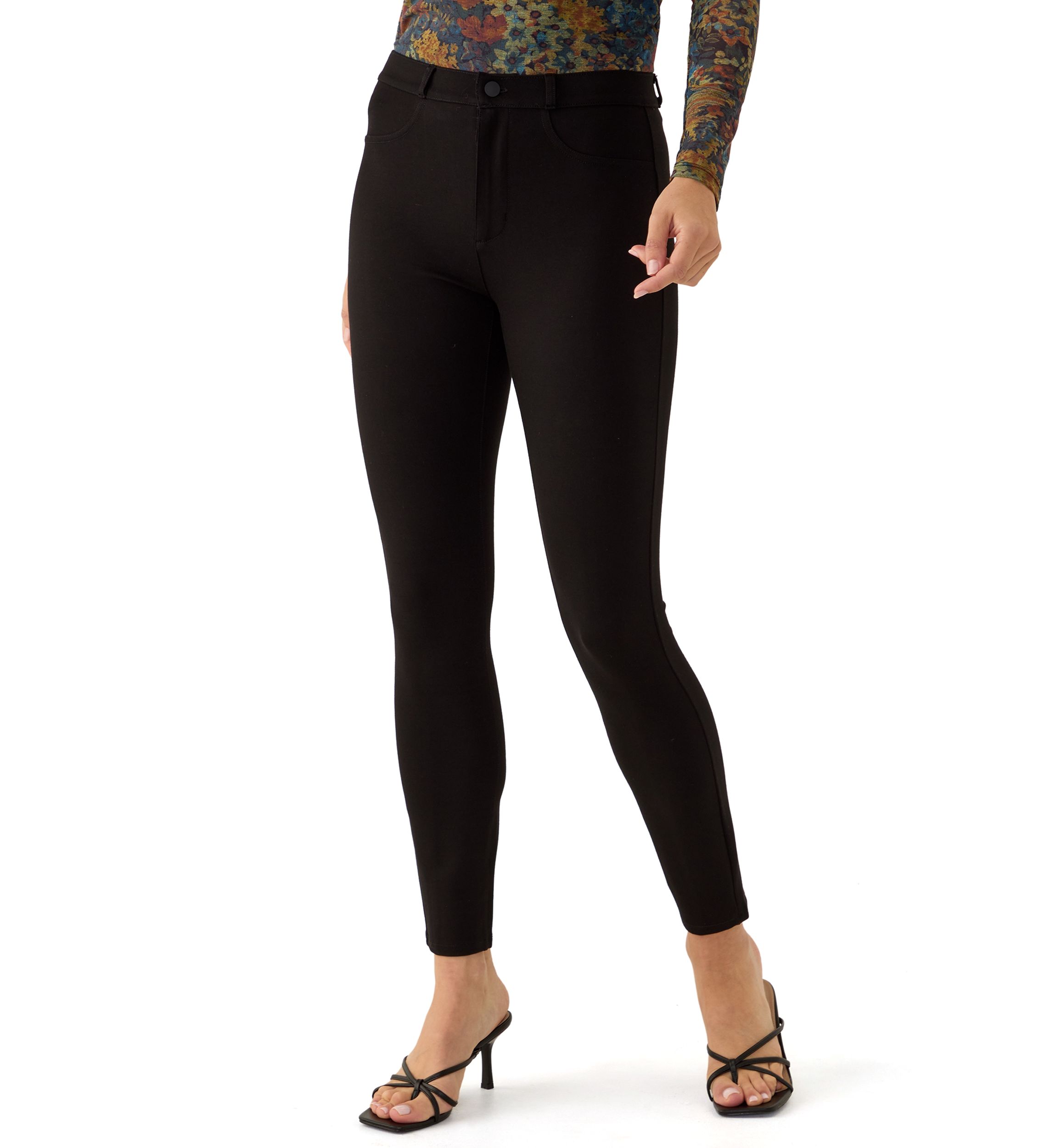 Womens Fly Front Ponte Pants