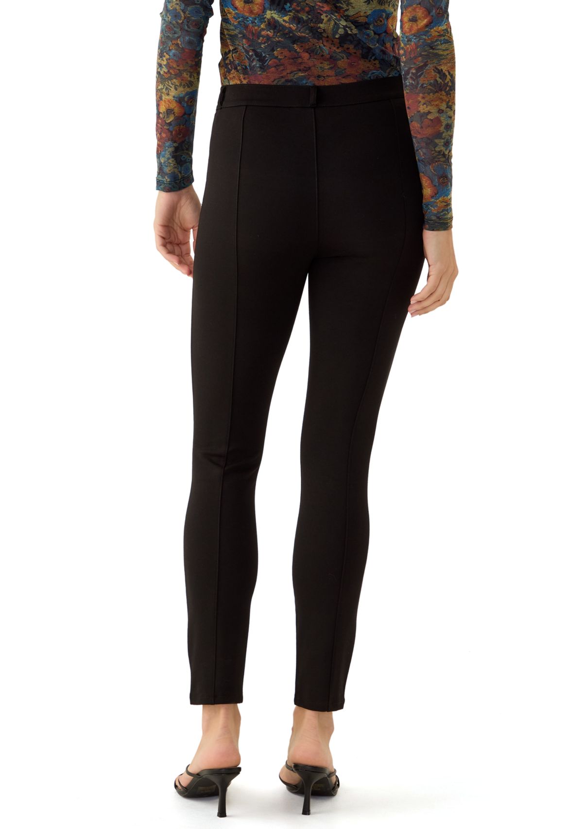 Womens Fly Front Ponte Pants