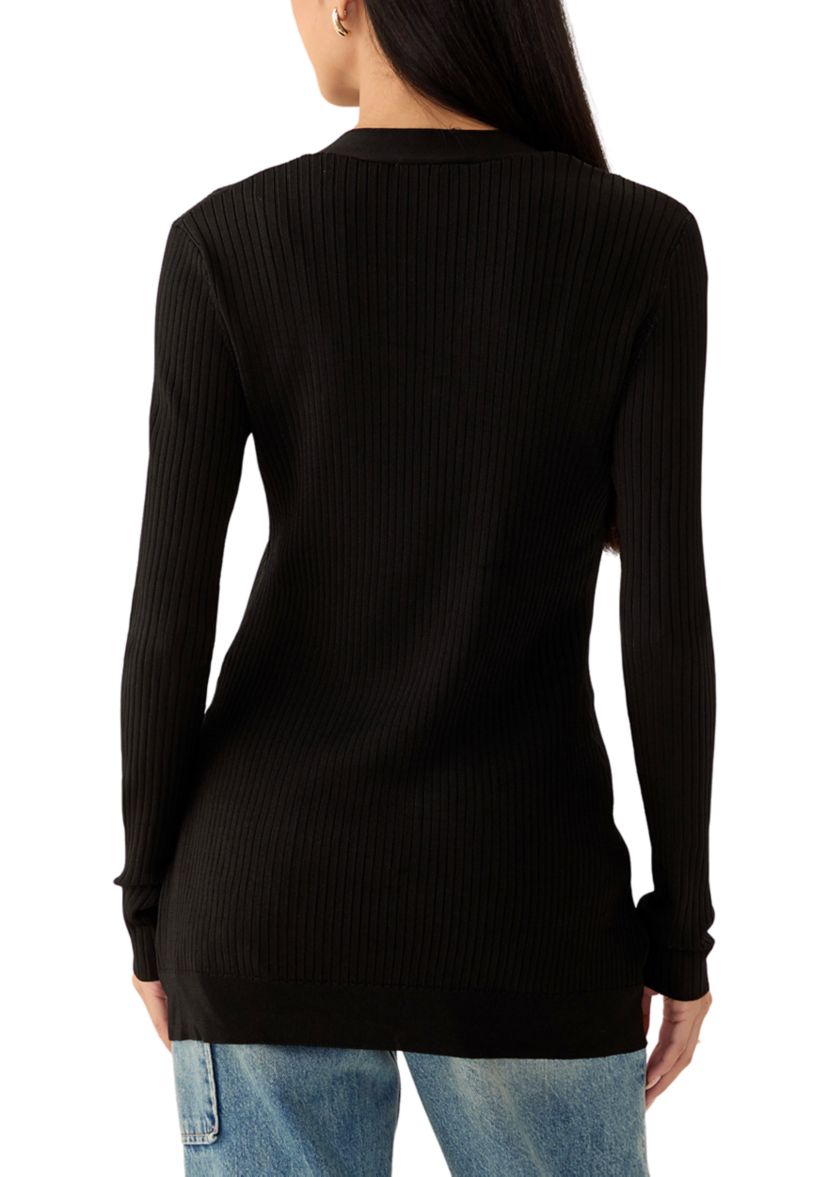 Womens Knit V-Neck Button Front Cardigan