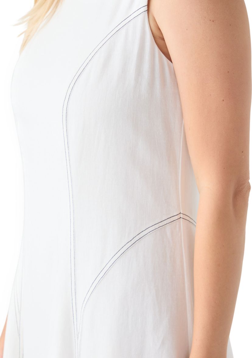 Womens Sleeveless Fit and Flare Midi Dress