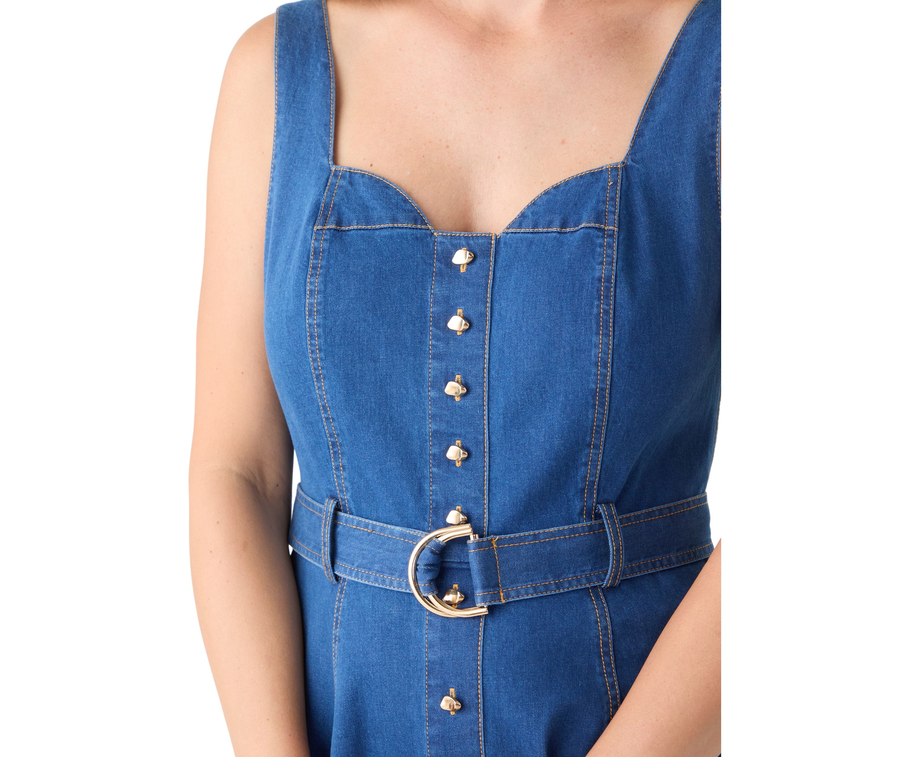 Womens Sleeveless Sweetheart Neck Fit and Flare Dress