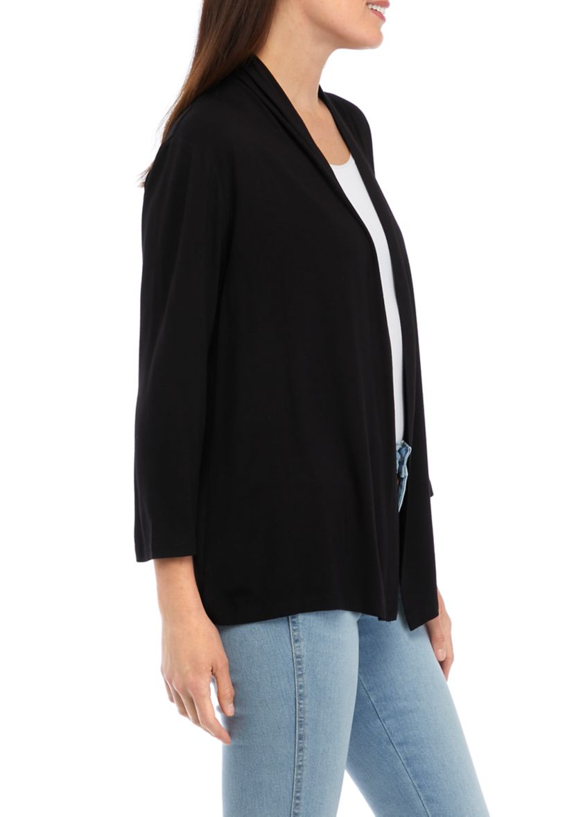 Womens 3/4 Sleeve Open Front Cardigan