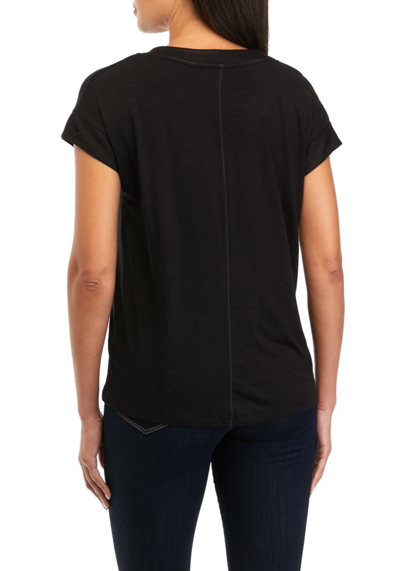 Womens Solid Knit Top