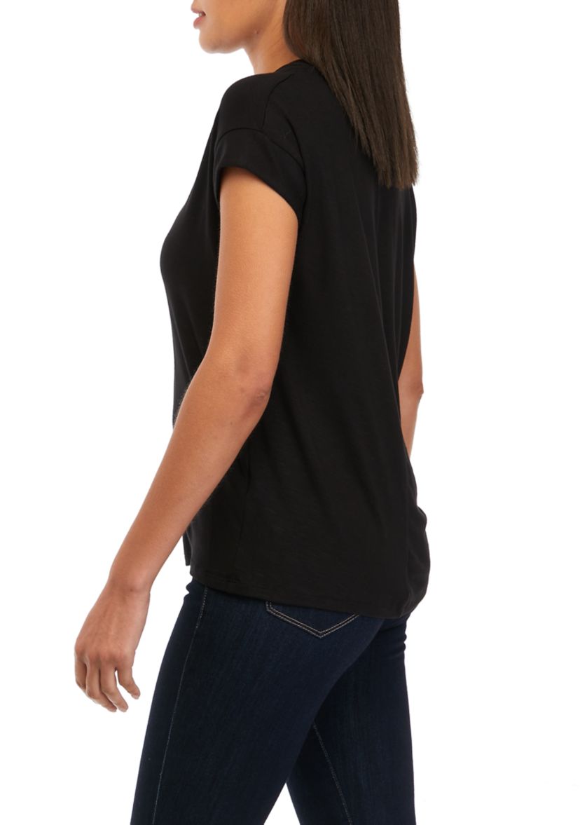 Womens Solid Knit Top