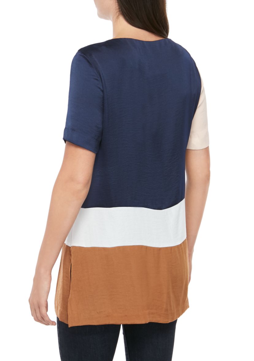 Short Sleeve Color Block Tunic