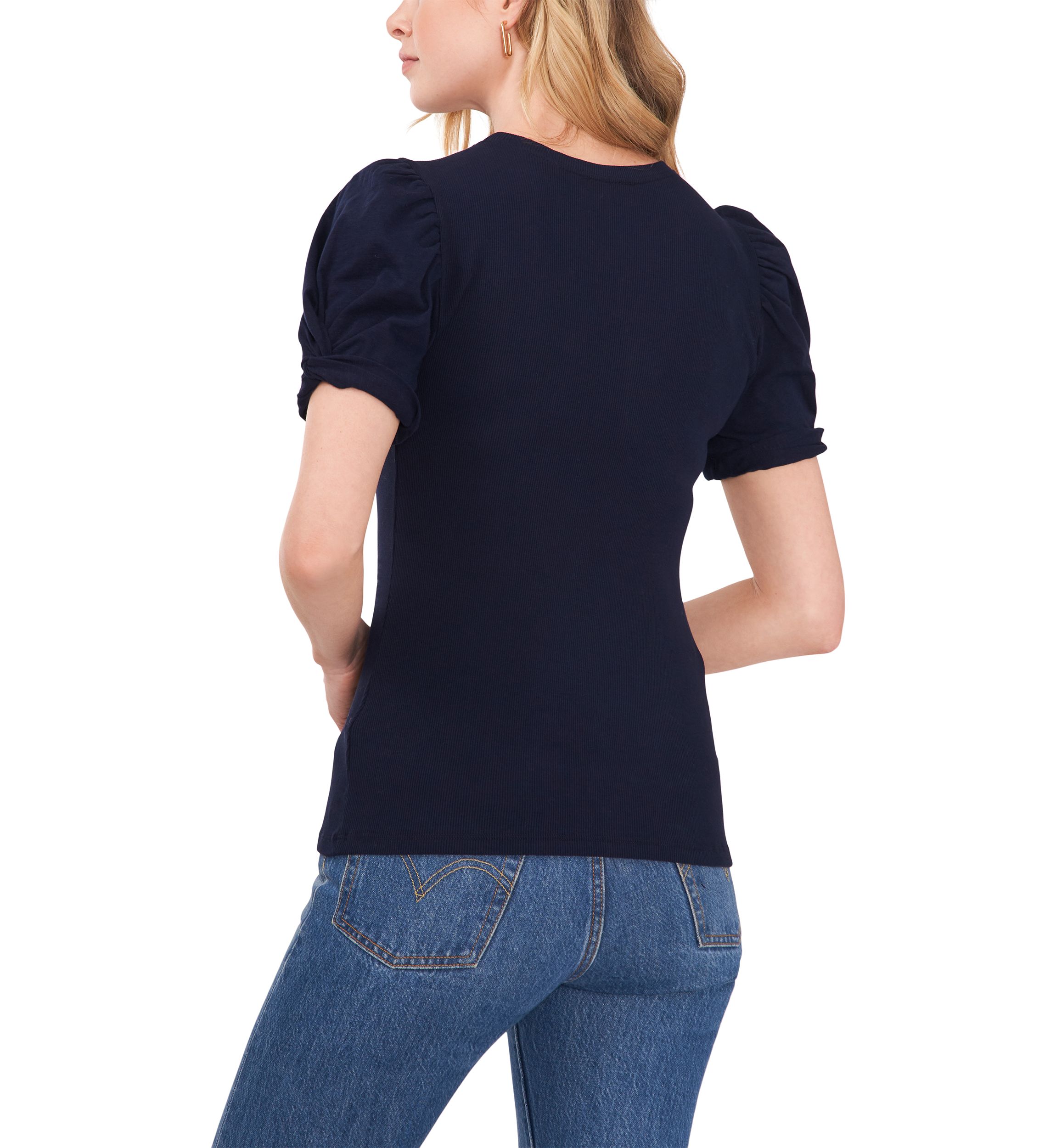Womens Short Puff Sleeve Top