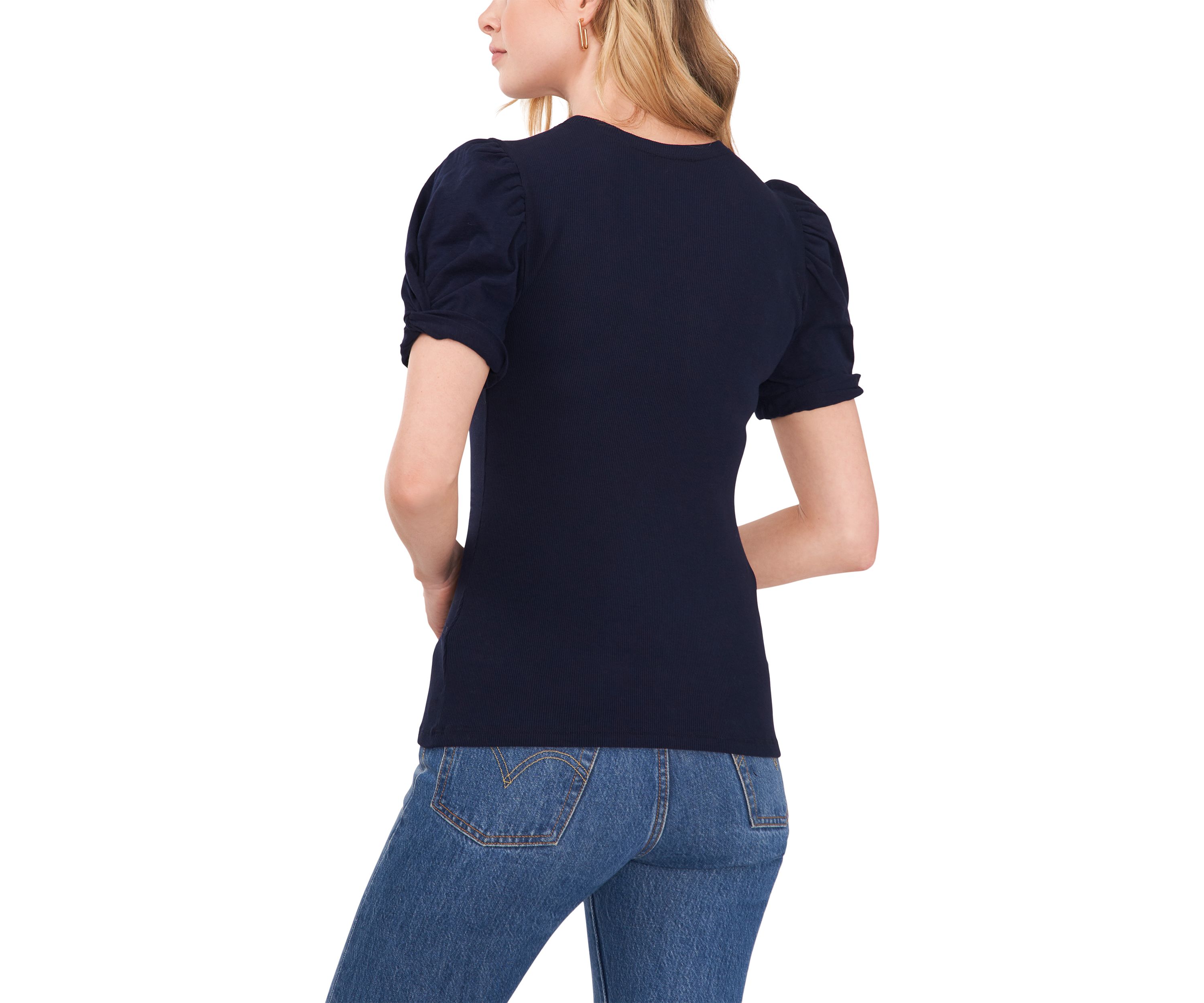 Womens Short Puff Sleeve Top