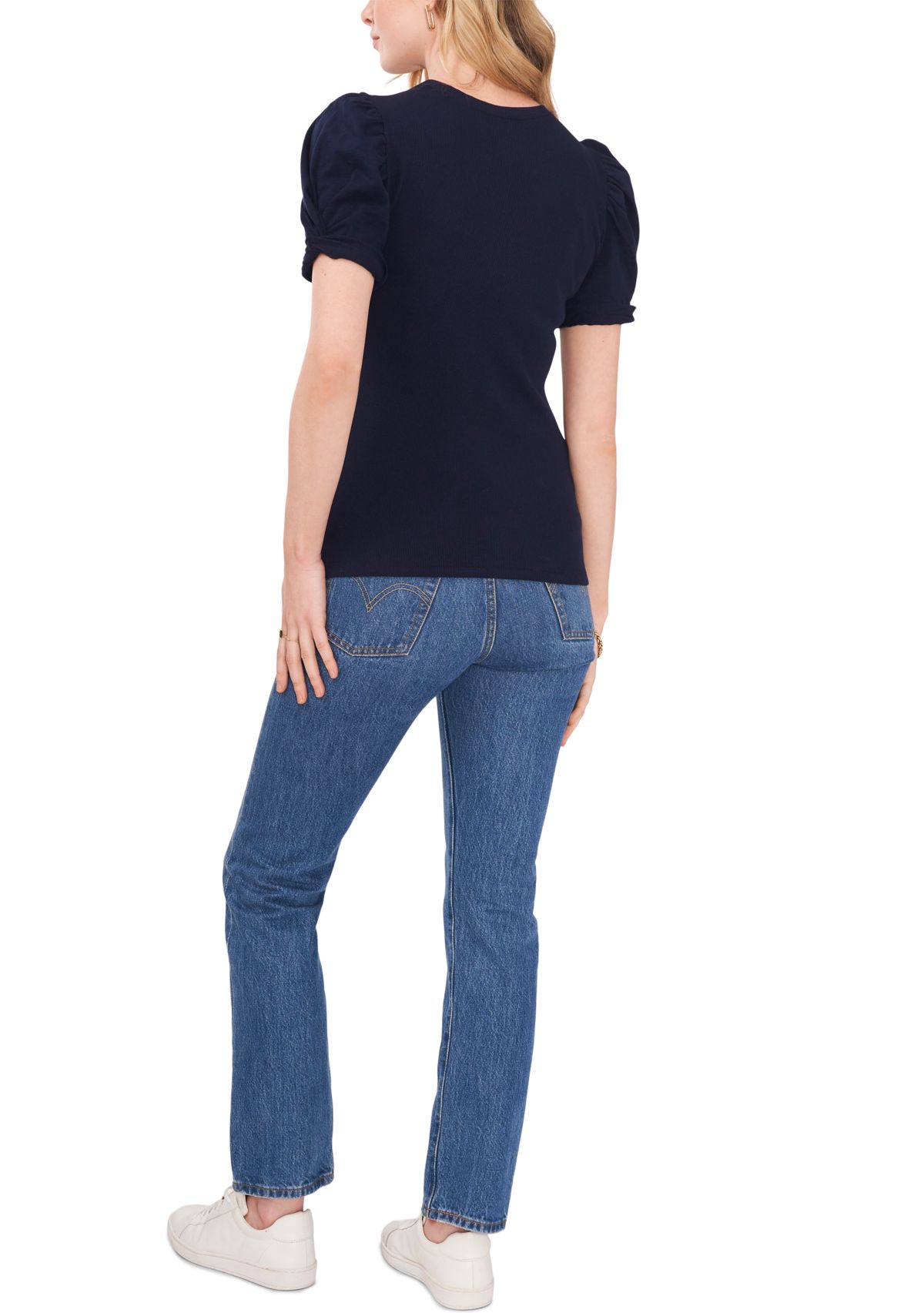 Womens Short Puff Sleeve Top