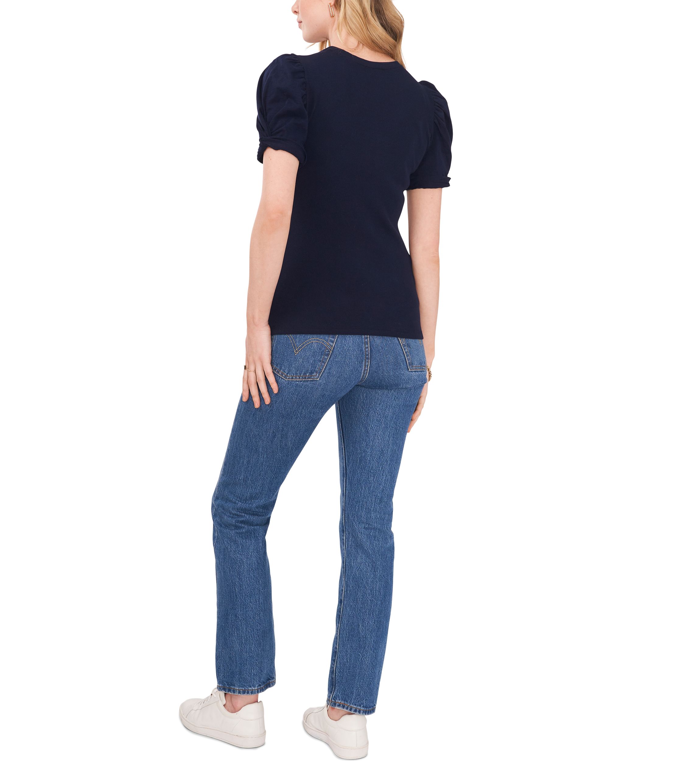 Womens Short Puff Sleeve Top