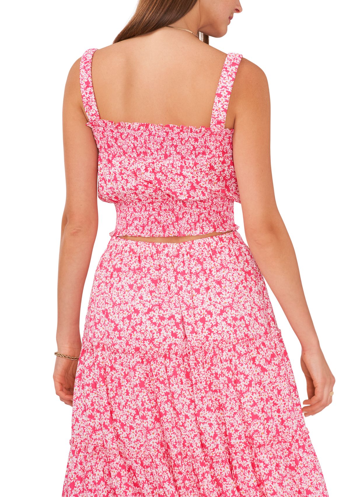 Womens Smocked Band Crop Top