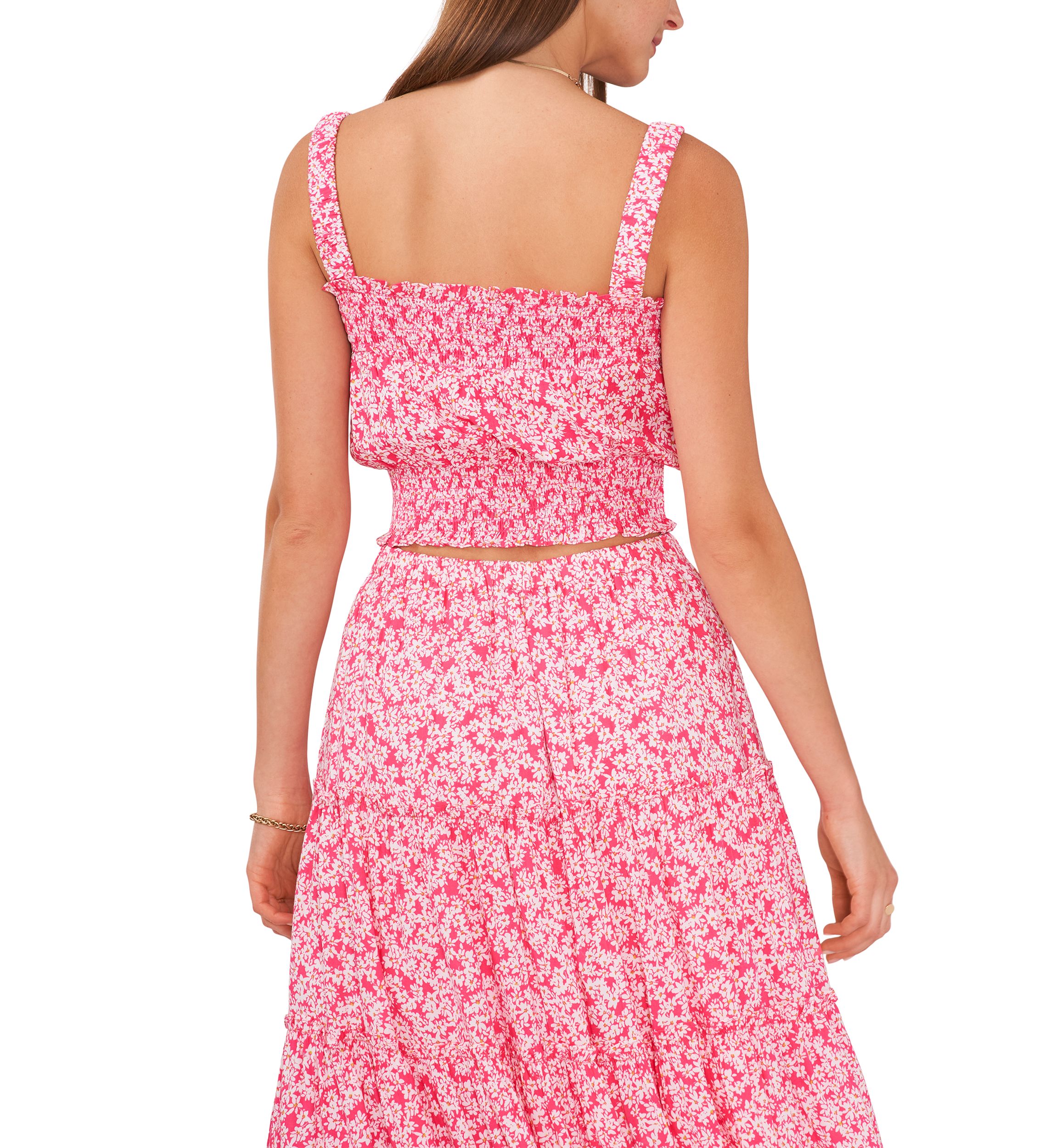 Womens Smocked Band Crop Top