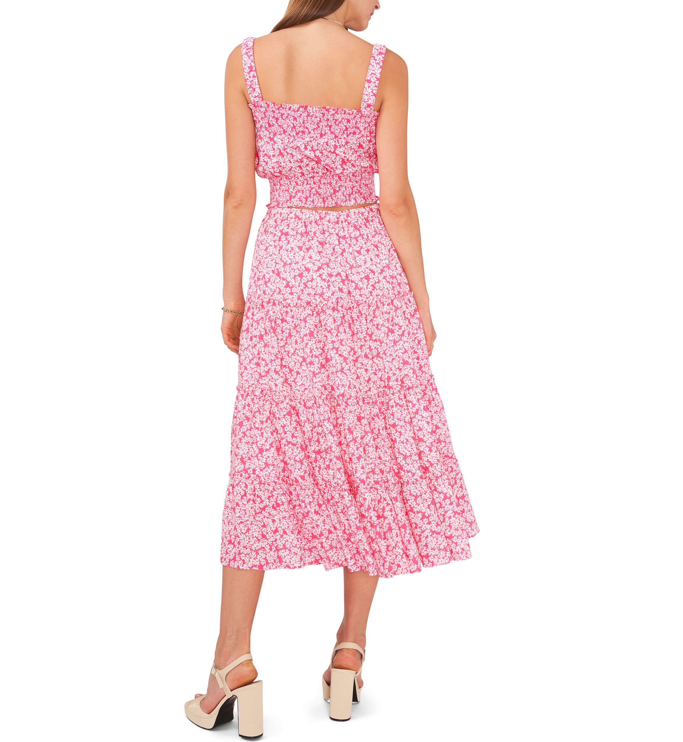 Womens Smocked Band Crop Top