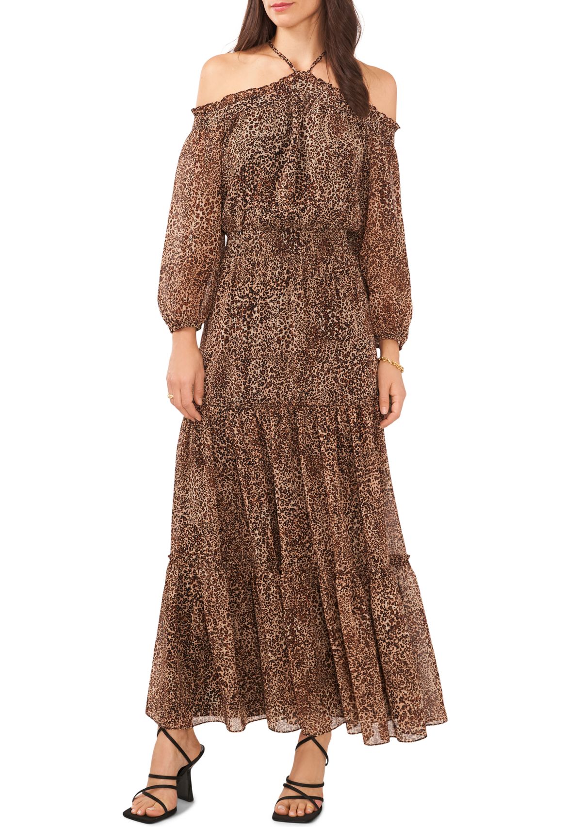 Womens Halter Maxi Dress with Smocked Waist