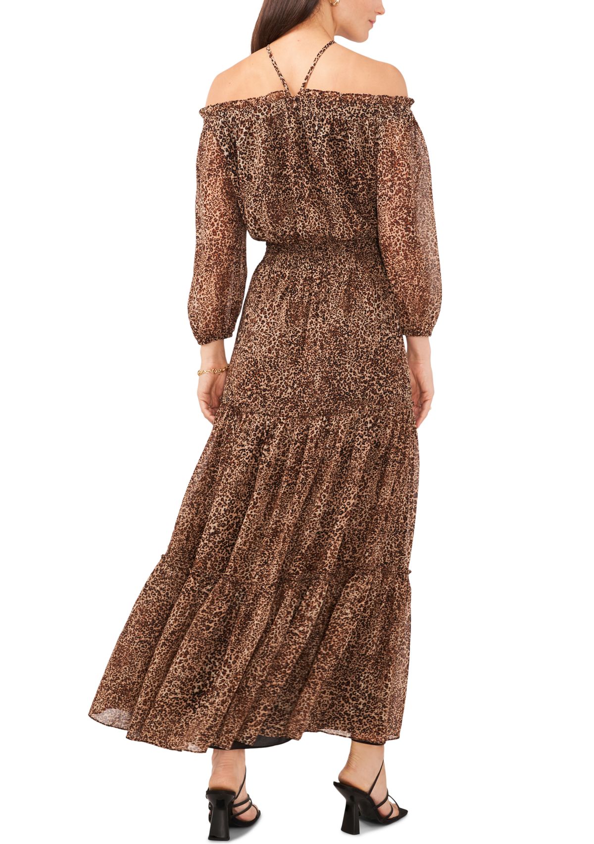 Womens Halter Maxi Dress with Smocked Waist