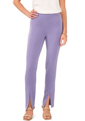 Women's Straight Leg Pants with Split Hem