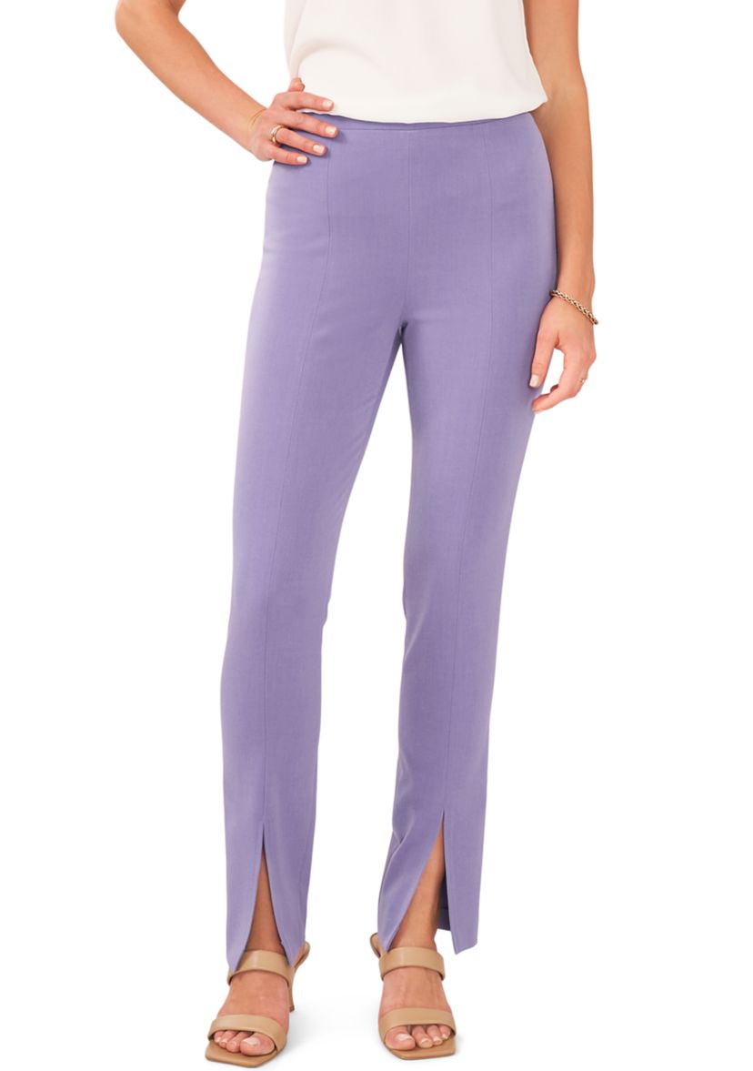 Womens Straight Leg Pants with Split Hem