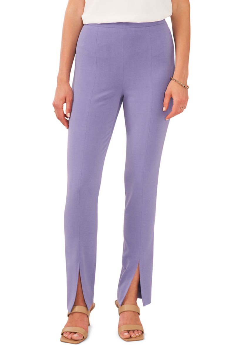 Womens Straight Leg Pants with Split Hem