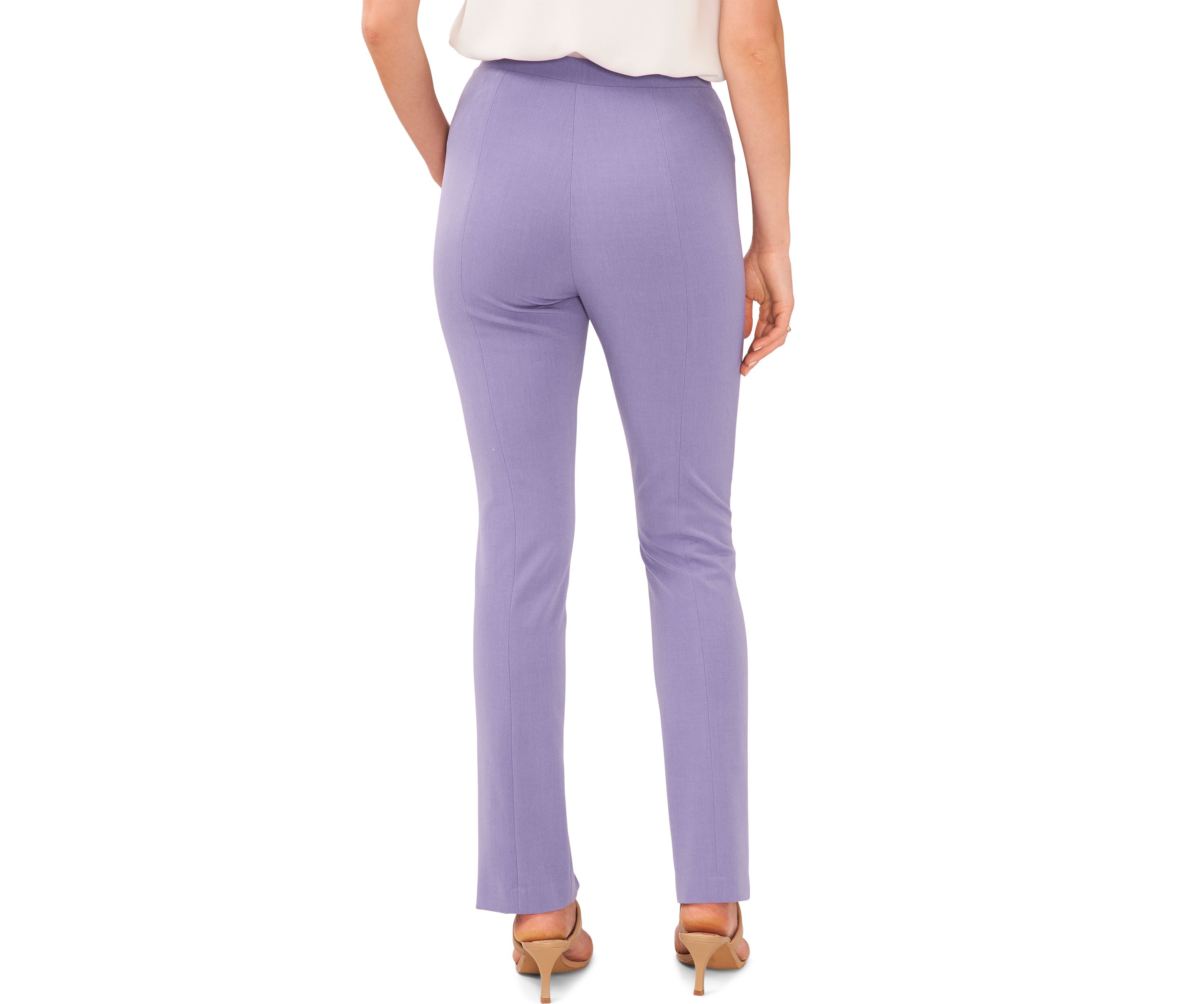 Womens Straight Leg Pants with Split Hem