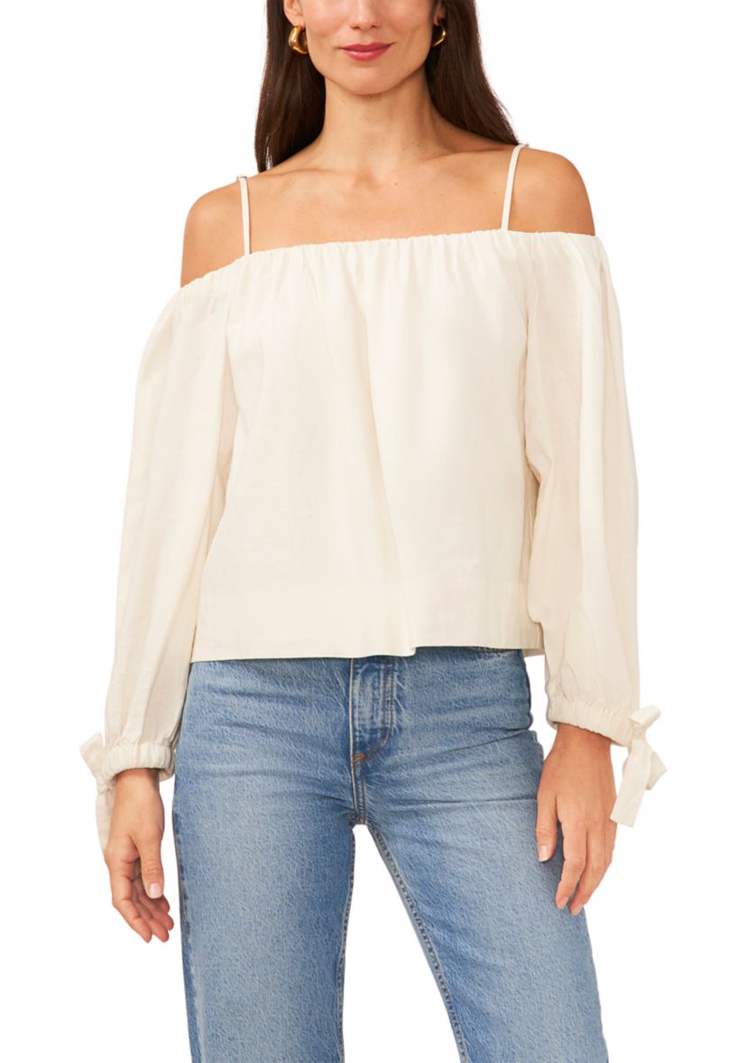 Womens Shoulder Strap Long Sleeve Top