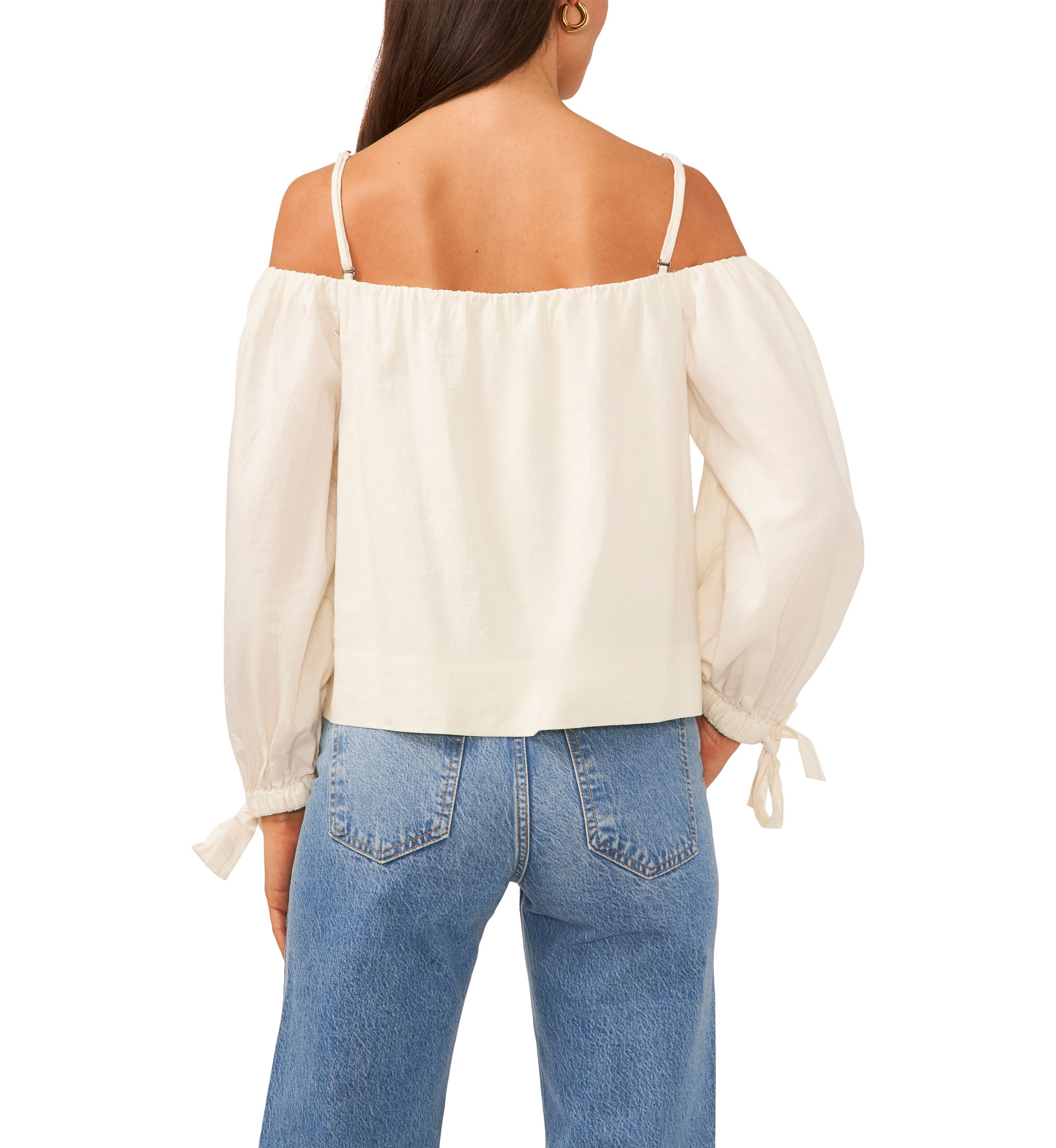 Womens Shoulder Strap Long Sleeve Top