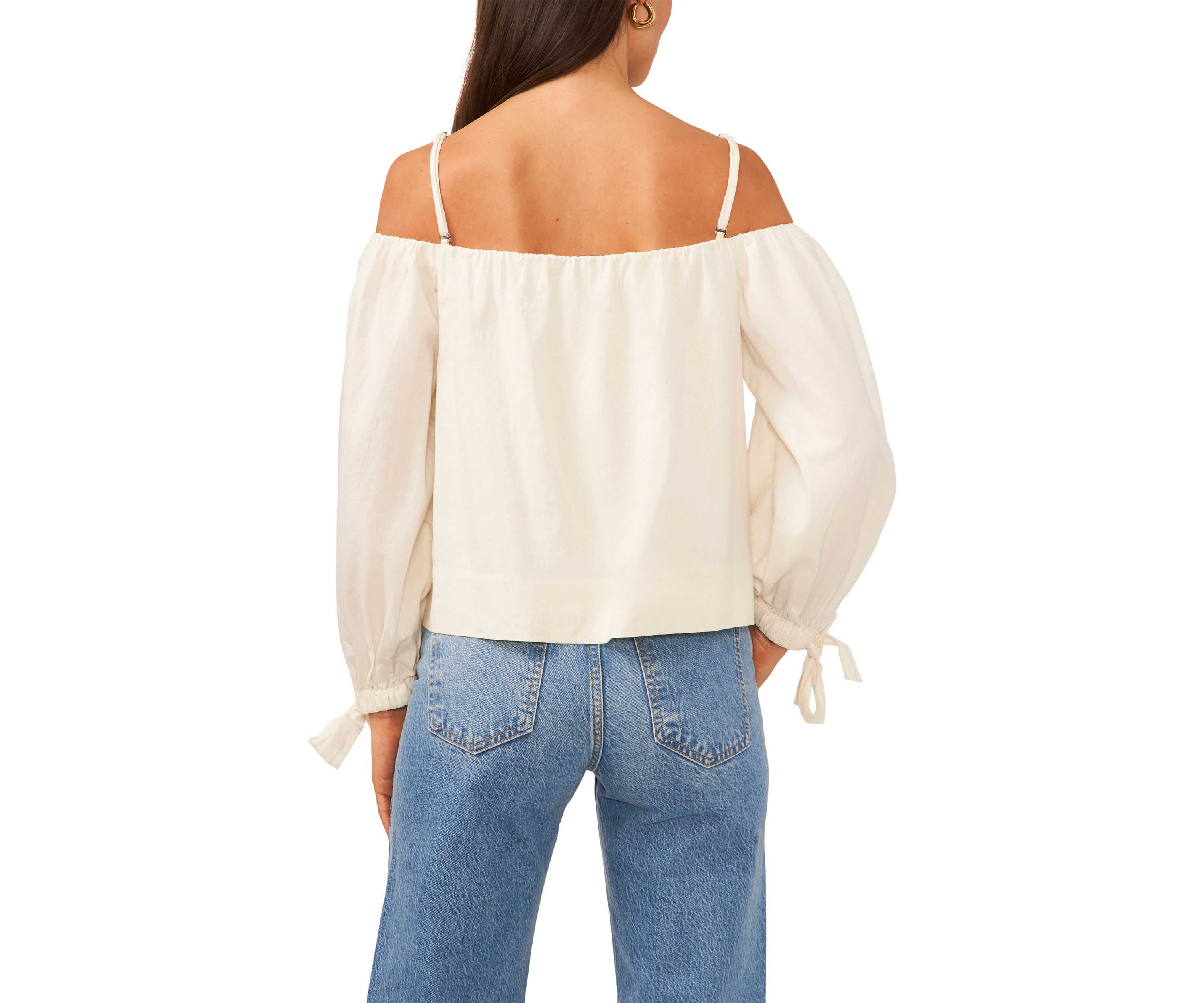 Womens Shoulder Strap Long Sleeve Top