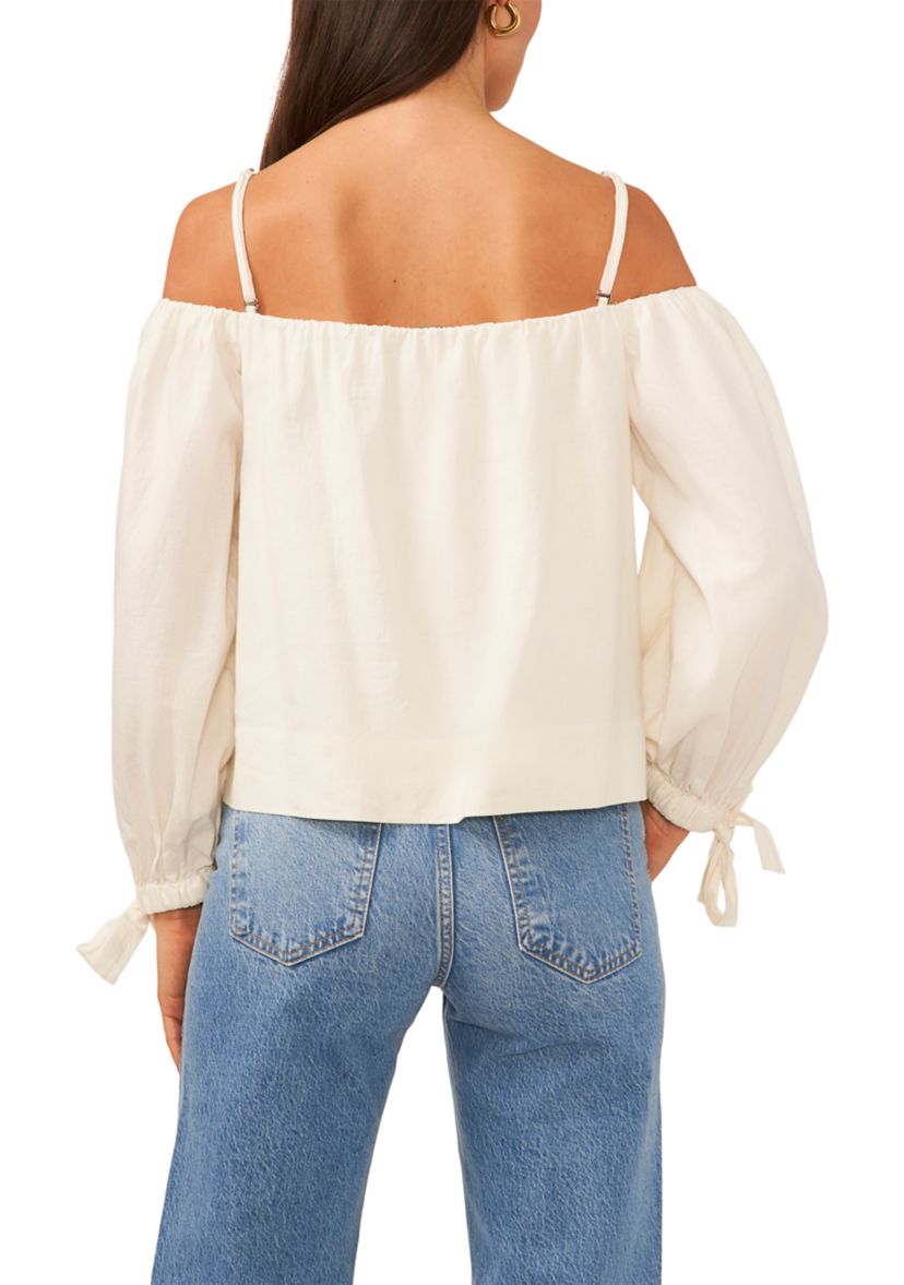 Womens Shoulder Strap Long Sleeve Top