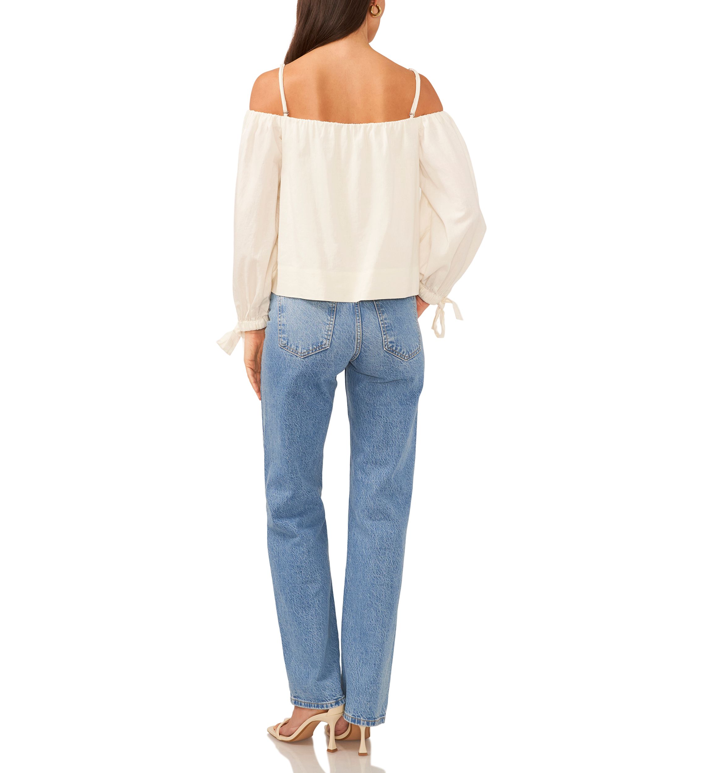 Womens Shoulder Strap Long Sleeve Top