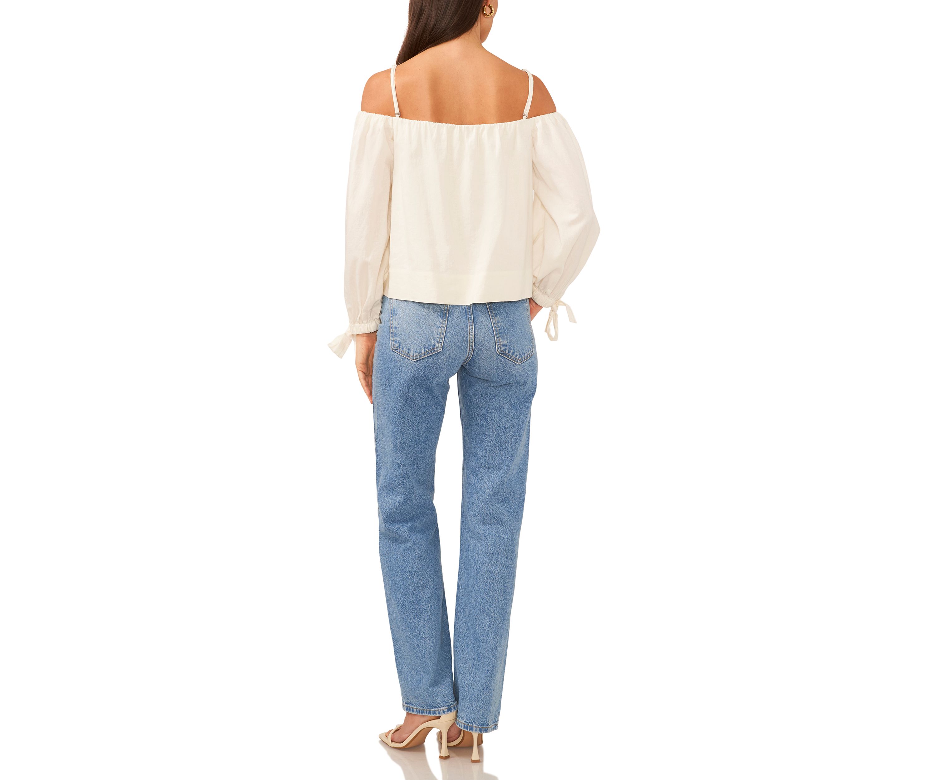 Womens Shoulder Strap Long Sleeve Top