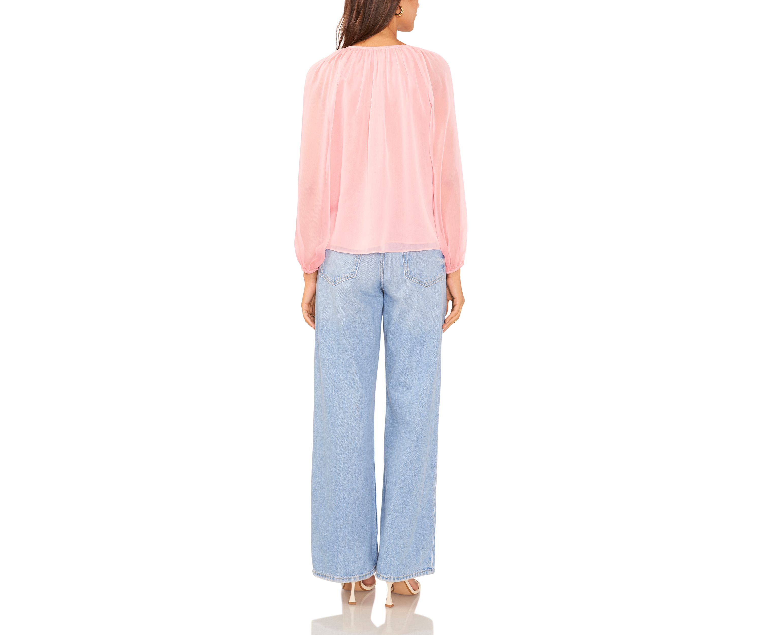 Womens Blouson Sleeve Blouse
