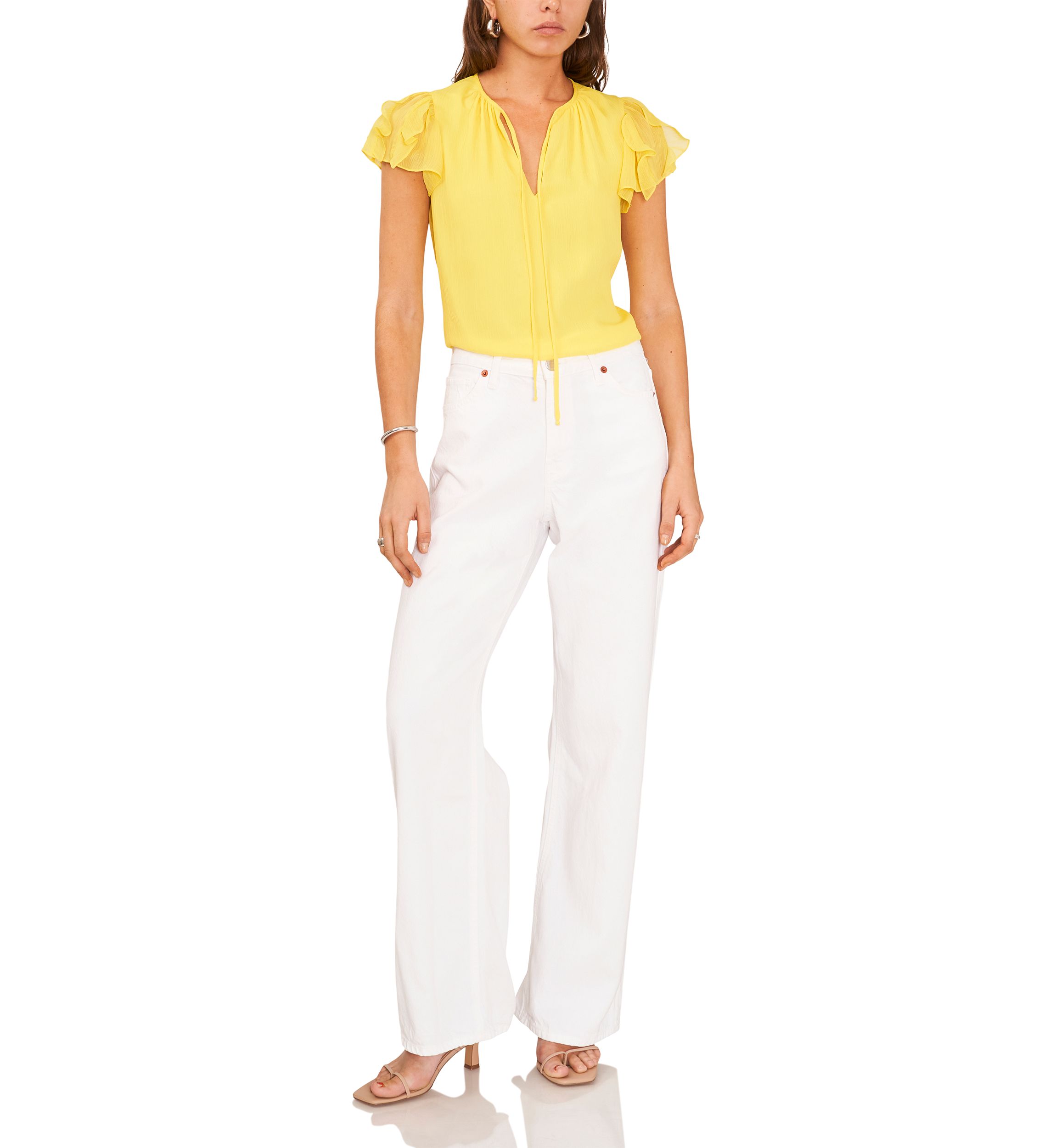 Womens Cascading Ruffle Shirt