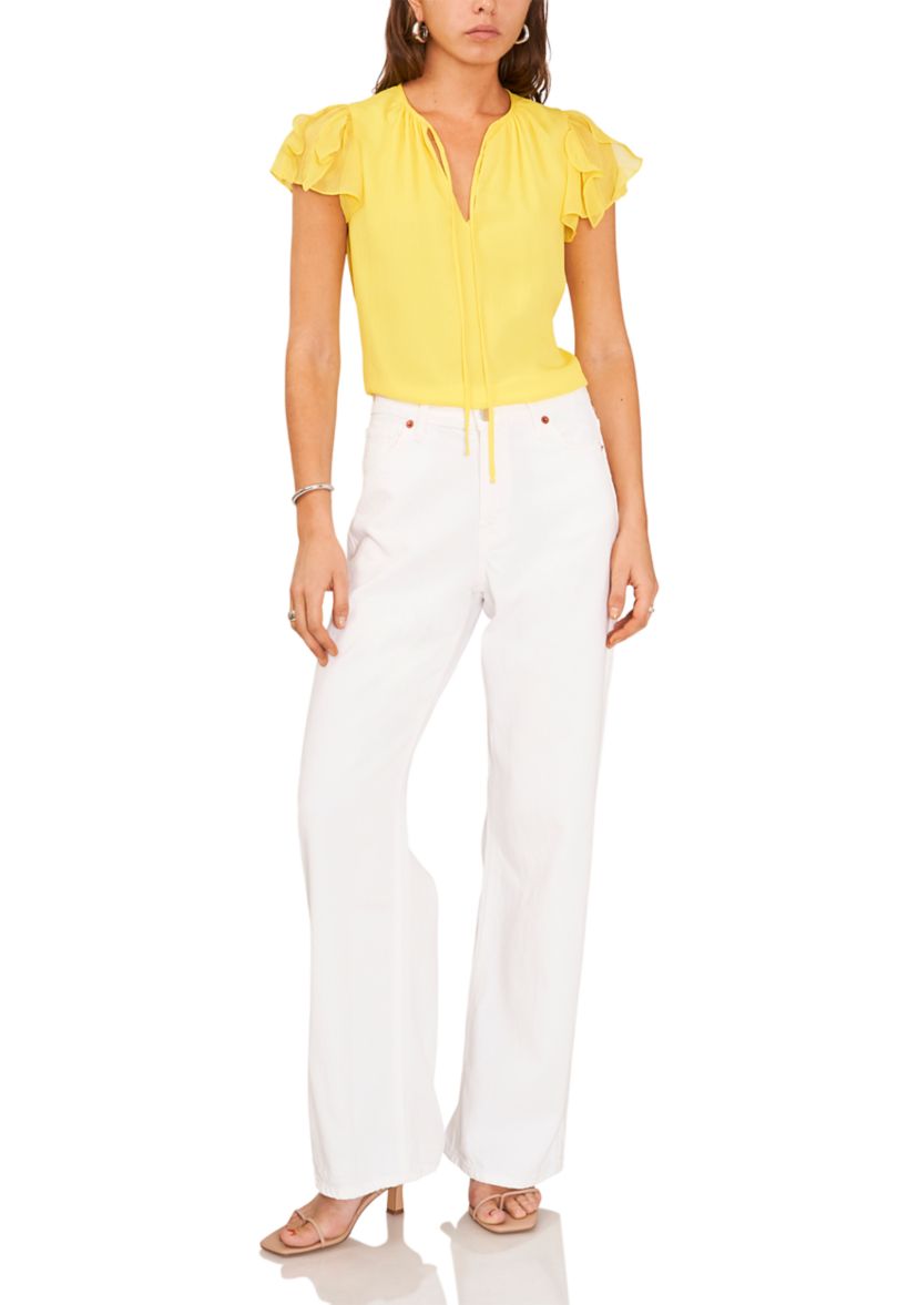 Womens Cascading Ruffle Shirt