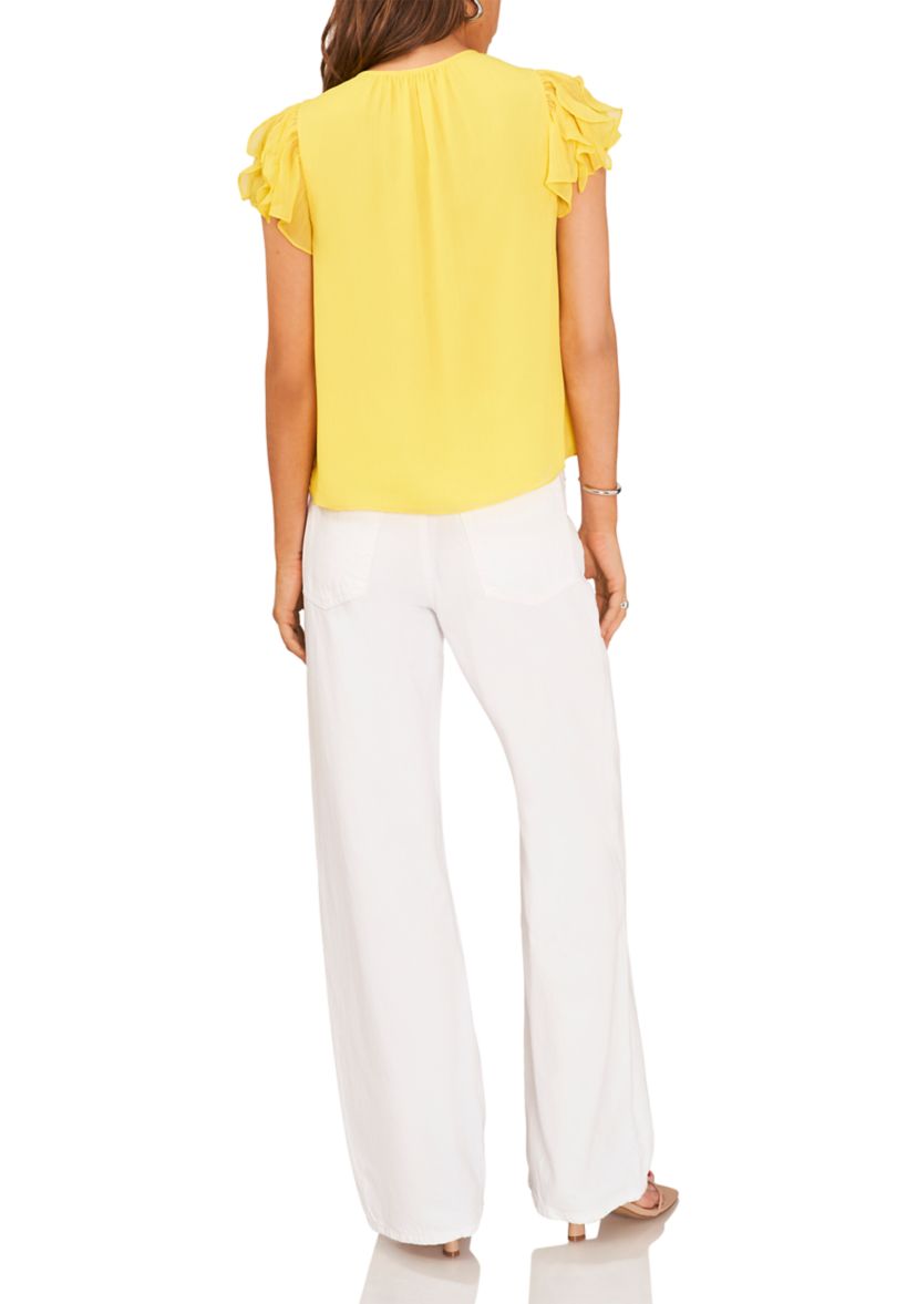 Womens Cascading Ruffle Shirt