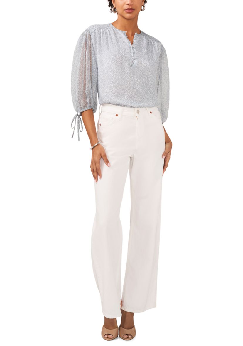 Womens Pintuck Blouse with Ties