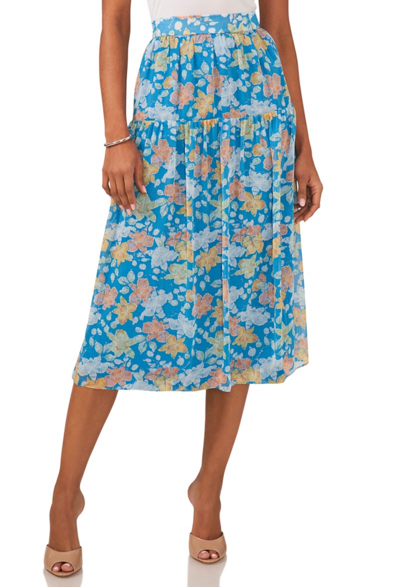 Womens Midi Skirt with Yoke Seam