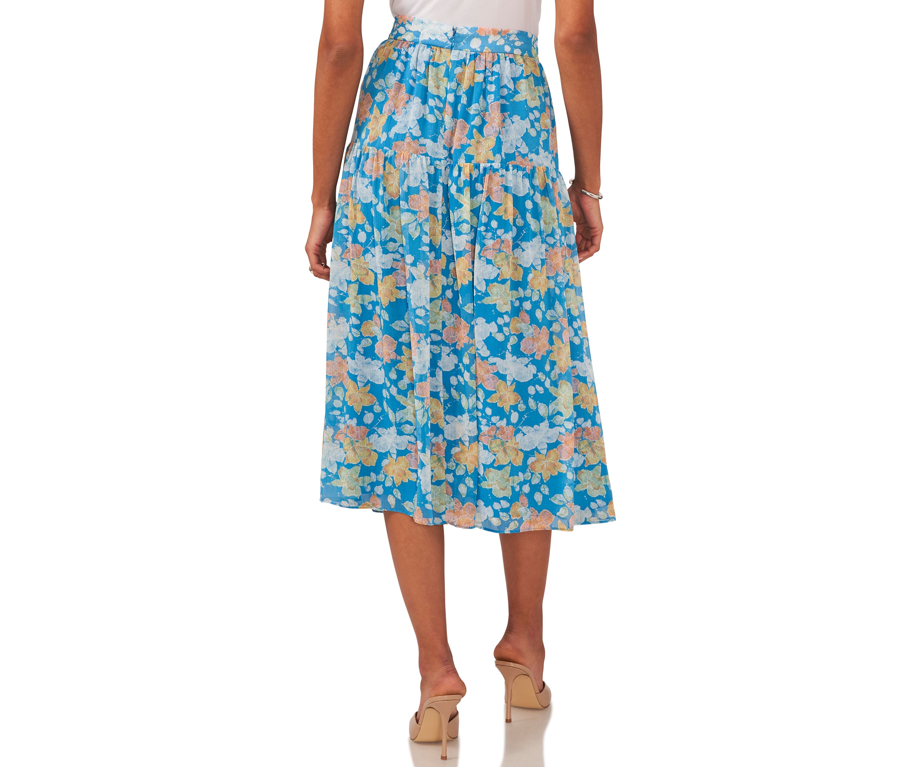 Womens Midi Skirt with Yoke Seam
