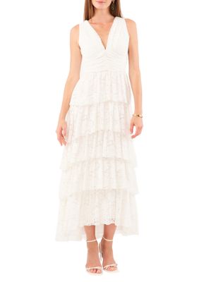 Women's Cascading Ruffle Maxi Dress