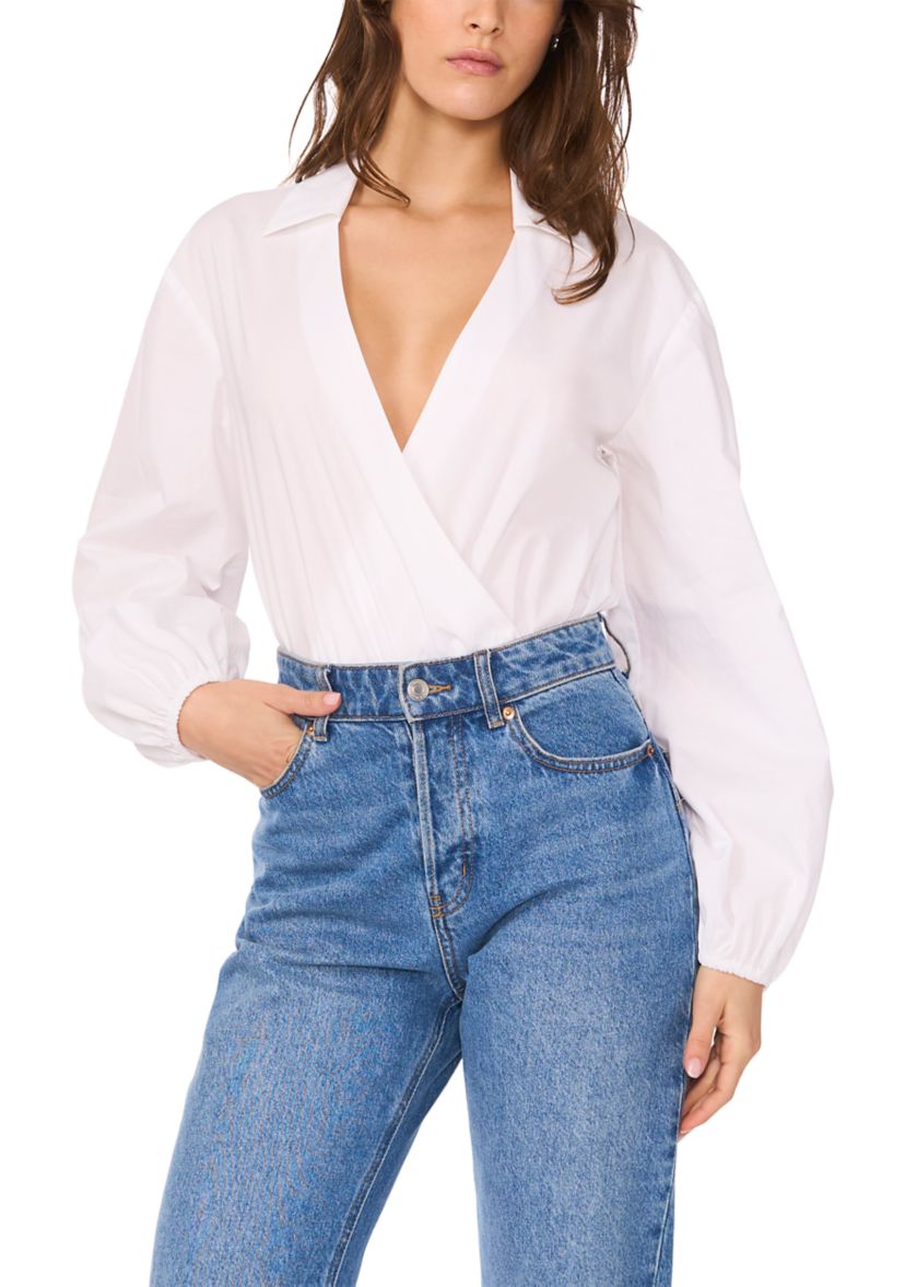 Womens Wrap Blouse Bodysuit