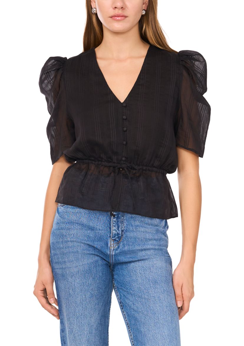 Womens Short Sleeve Peplum Blouse