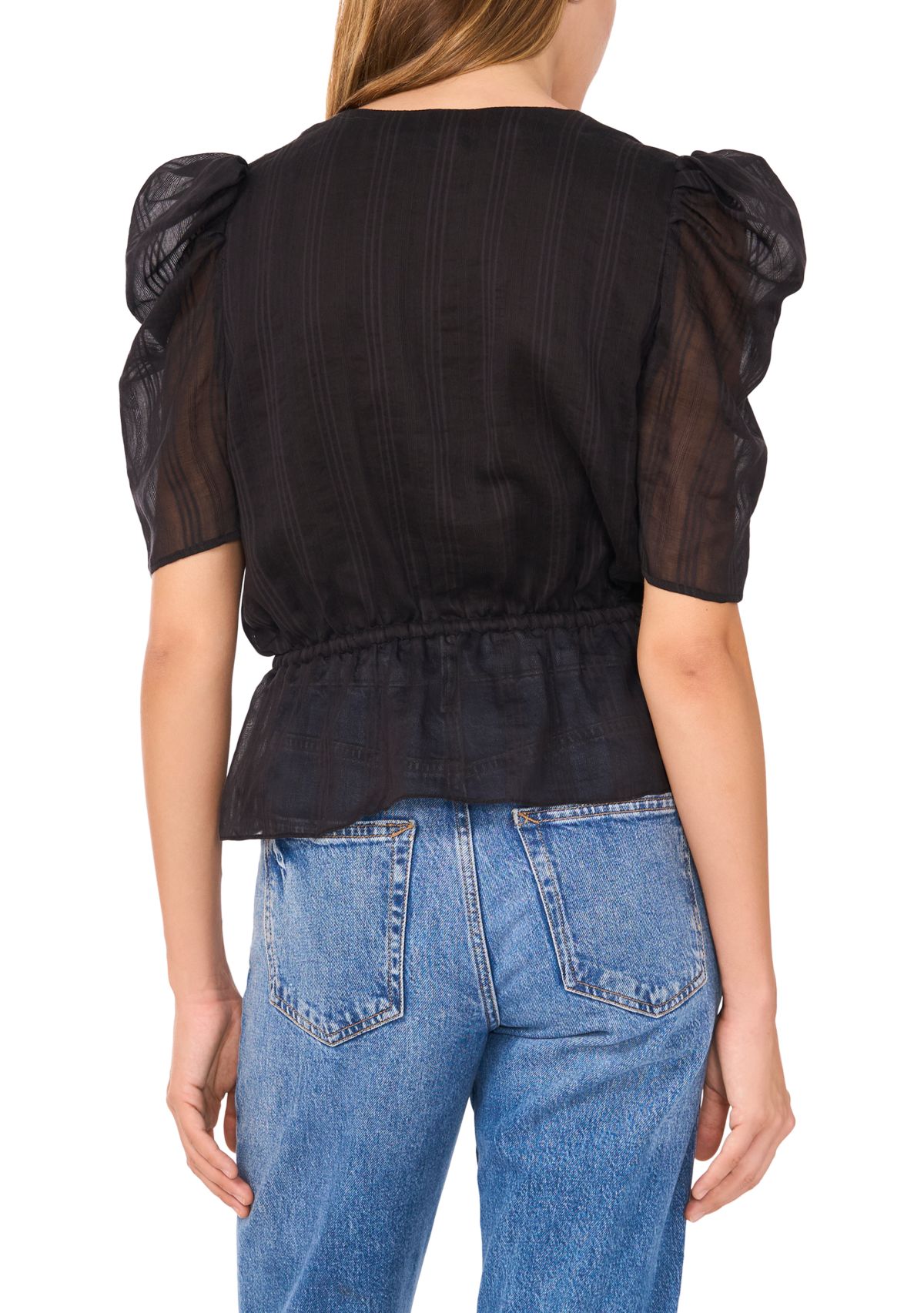 Womens Short Sleeve Peplum Blouse