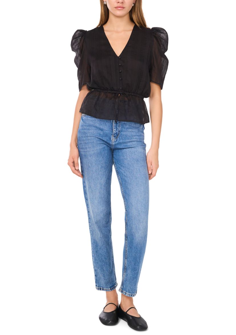 Womens Short Sleeve Peplum Blouse