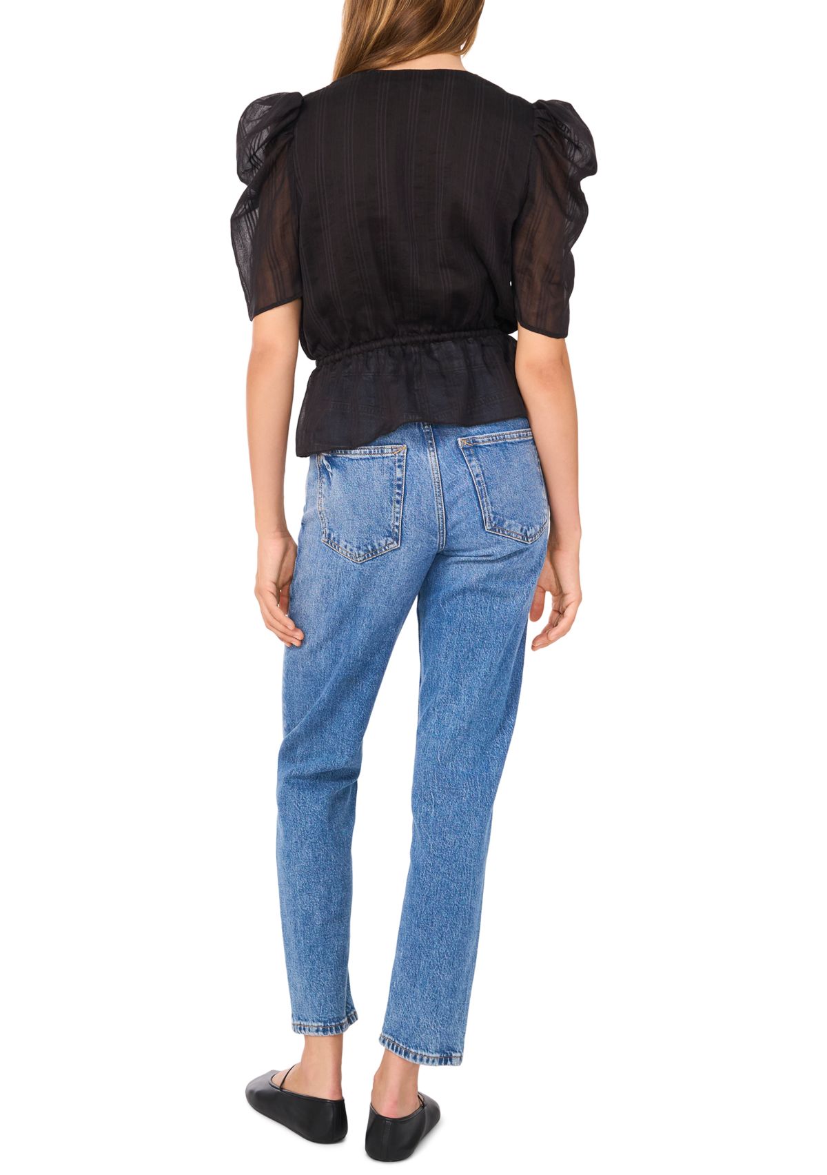 Womens Short Sleeve Peplum Blouse