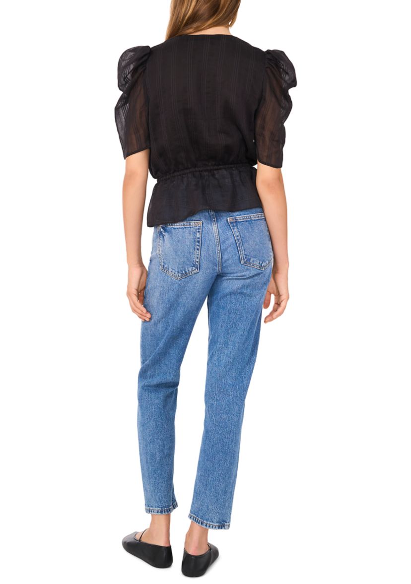 Womens Short Sleeve Peplum Blouse