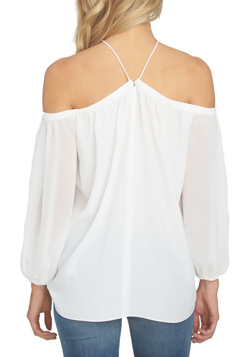 Womens Long Sleeve High Neck Blouse